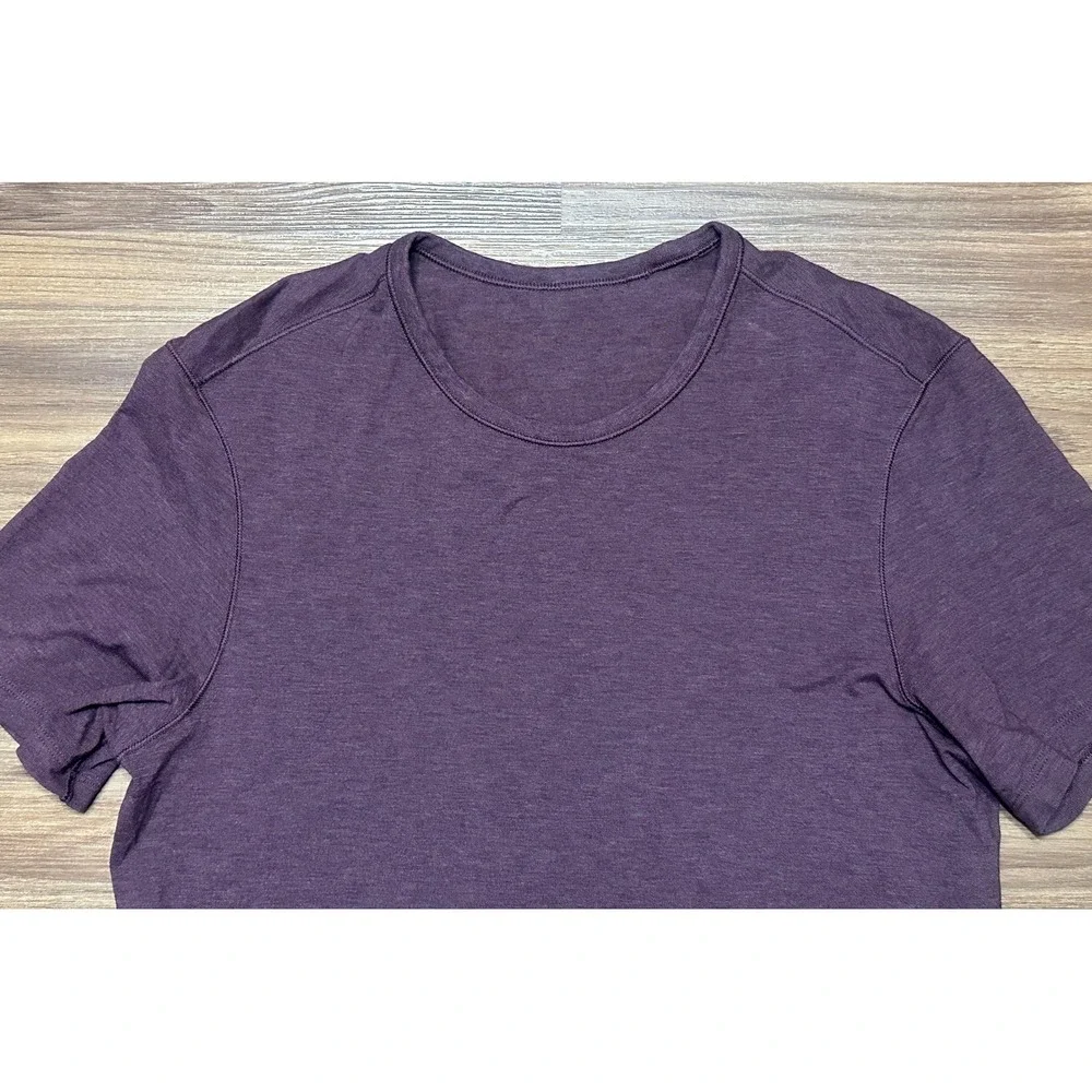 Lululemon Mens 5 Year Short Sleeve Basic Tee Training Shirt Purple Sz M - Picture 2 of 6